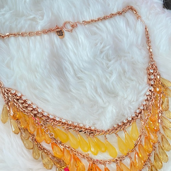 Juicy Couture Elegant Multi Layered Crystal Rhinestone Statement Necklace NIB - Picture 7 of 9